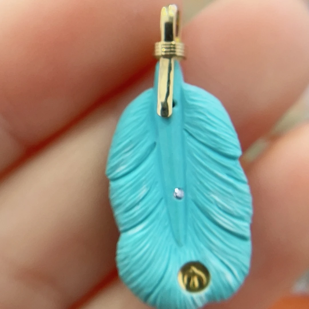 绿松石18K金镶嵌珠宝奇石