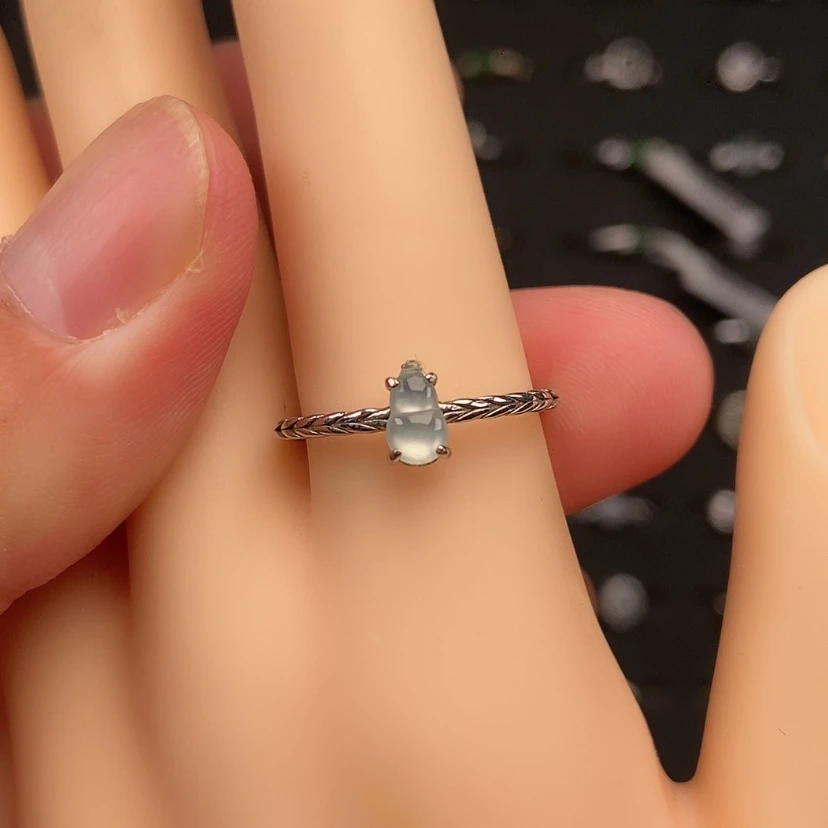 【闪购商品】翡翠戒指银S925镶嵌兮兮