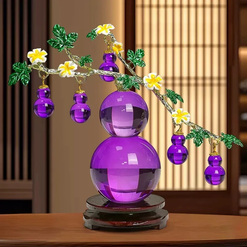 【紫水晶葫芦】高档轻奢招财葫芦摆件客厅玄关电视柜创意家居装饰品