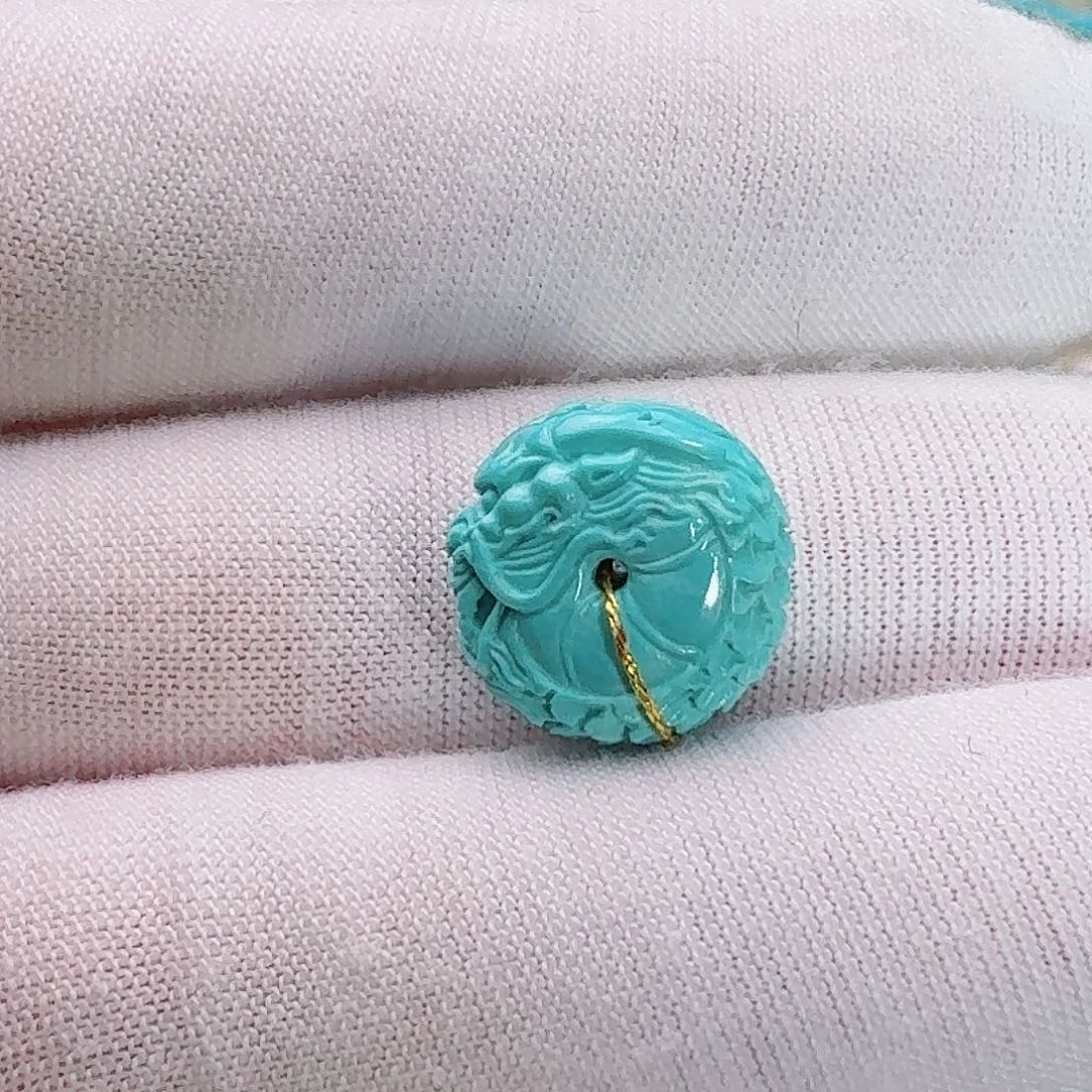 绿松石未镶嵌珠宝奇石精工龙扣13+