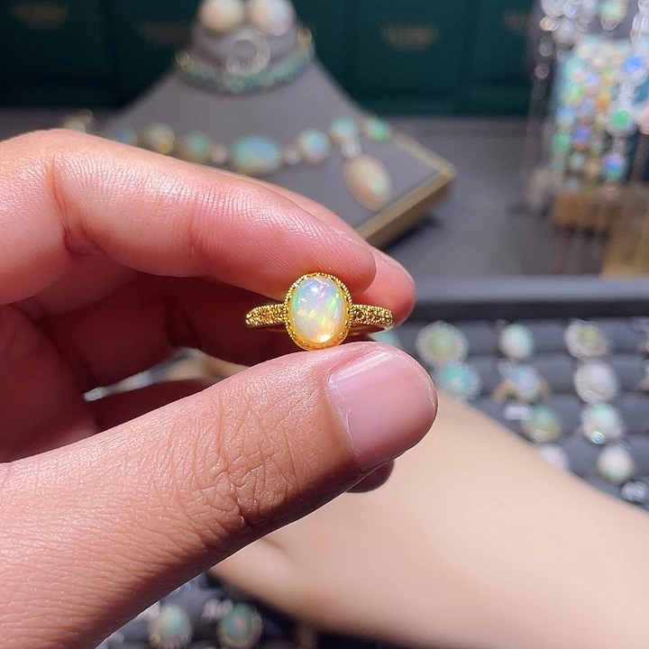 欧泊银S925镶嵌戒指）糖**霜