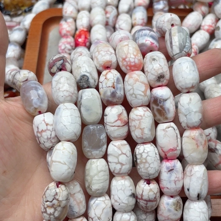 玛瑙/玉髓合金珠宝半成品一条14x18m奶皮桶珠