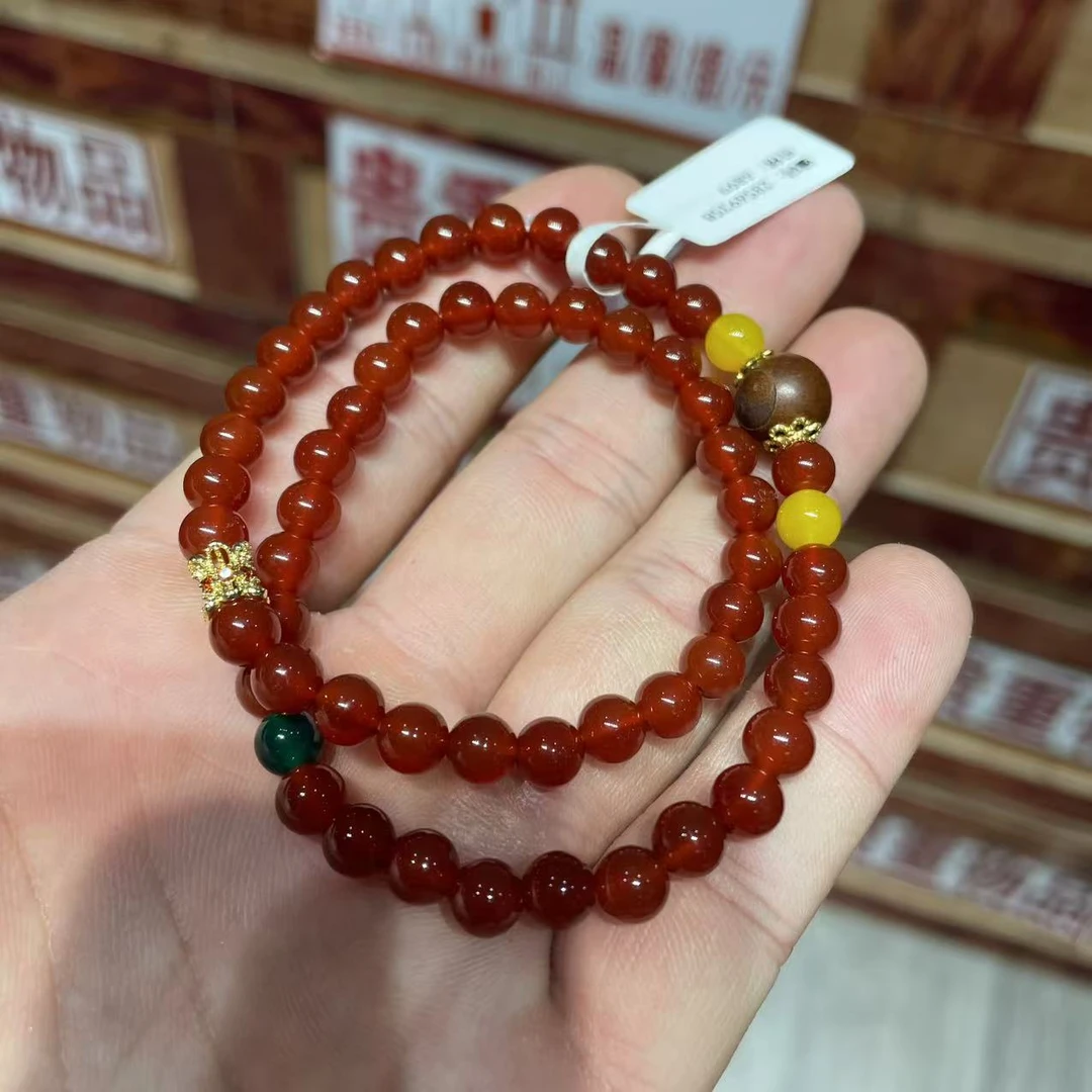 南红双圈手串无礼盒