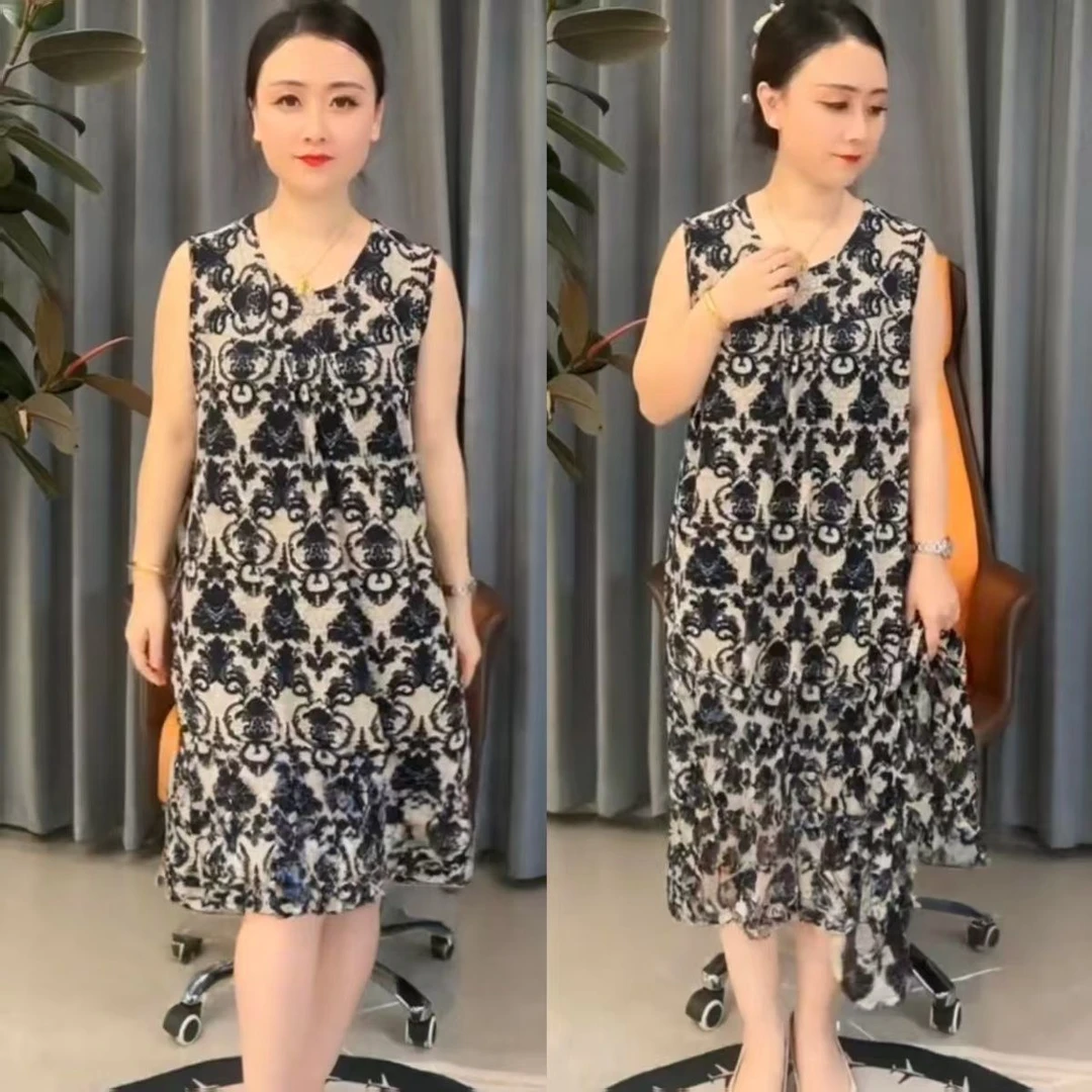 3333夏季冰丝长款吊带睡裙宽松舒适女士气质遮肉显瘦