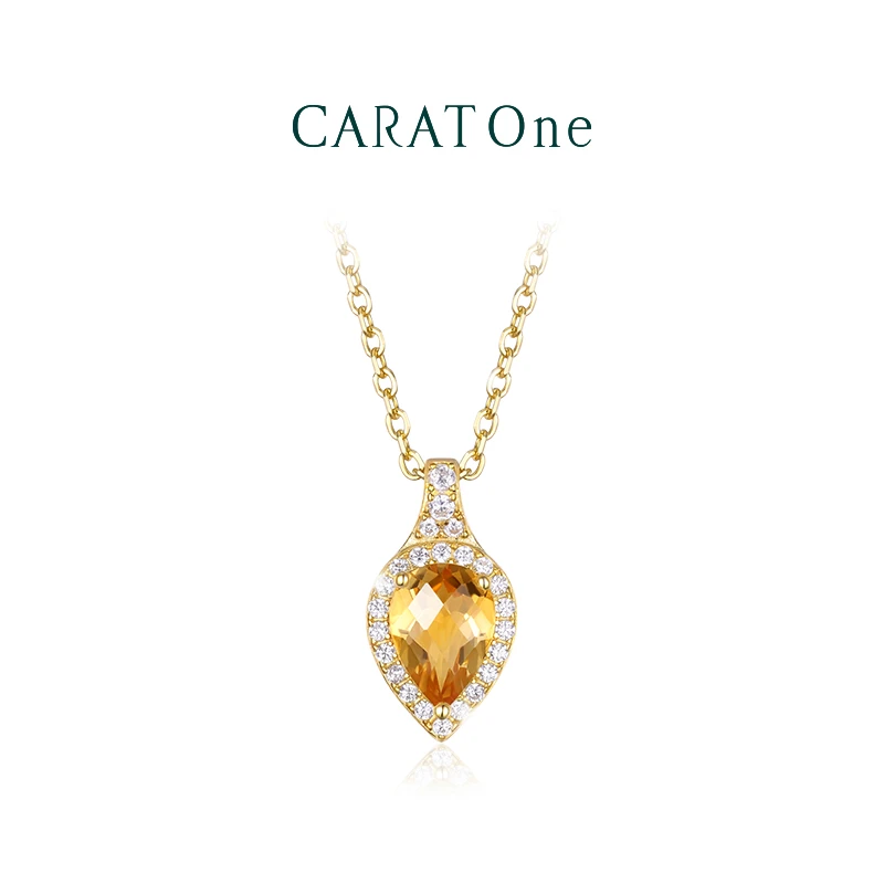 锦蛇系列天然黄水晶S925镀金项链