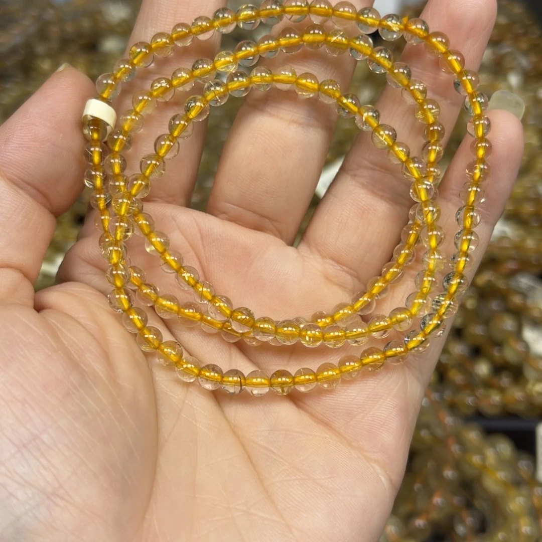 未镶嵌手链发晶金发晶多圈4+