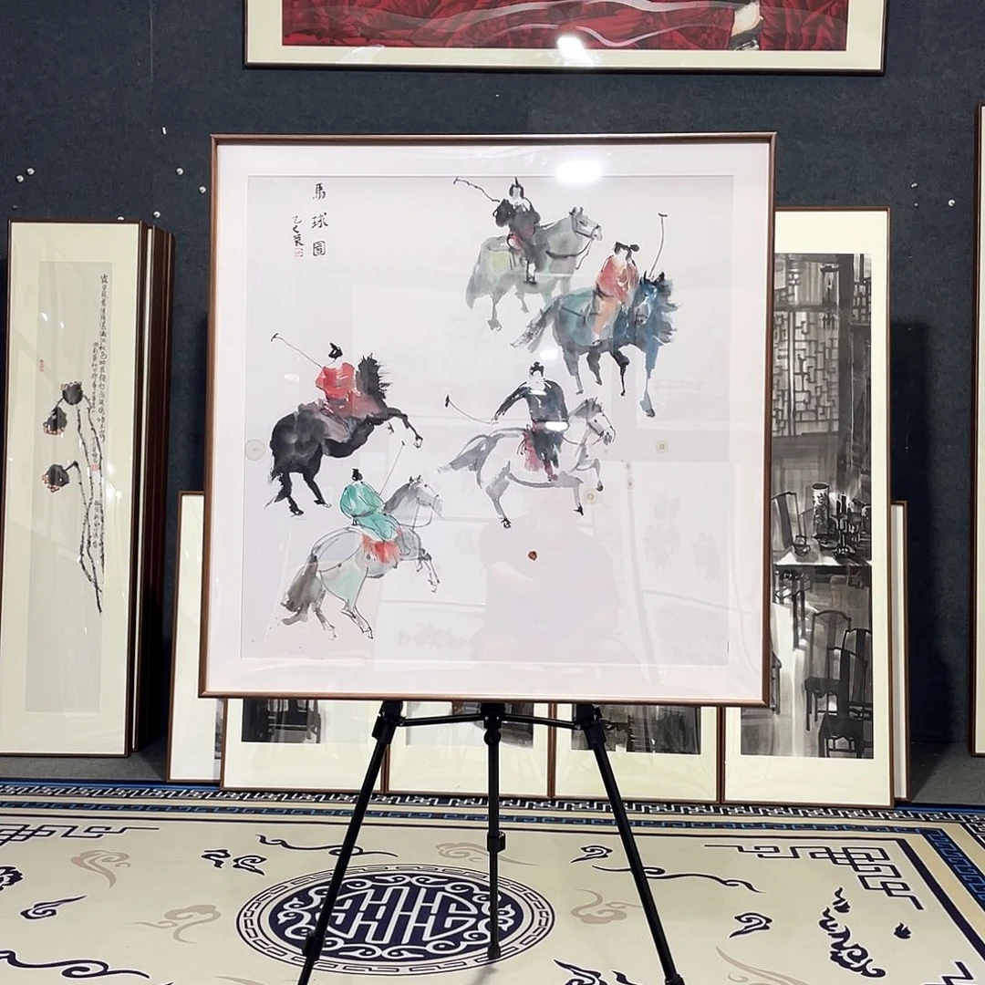 国画手绘画作品带框