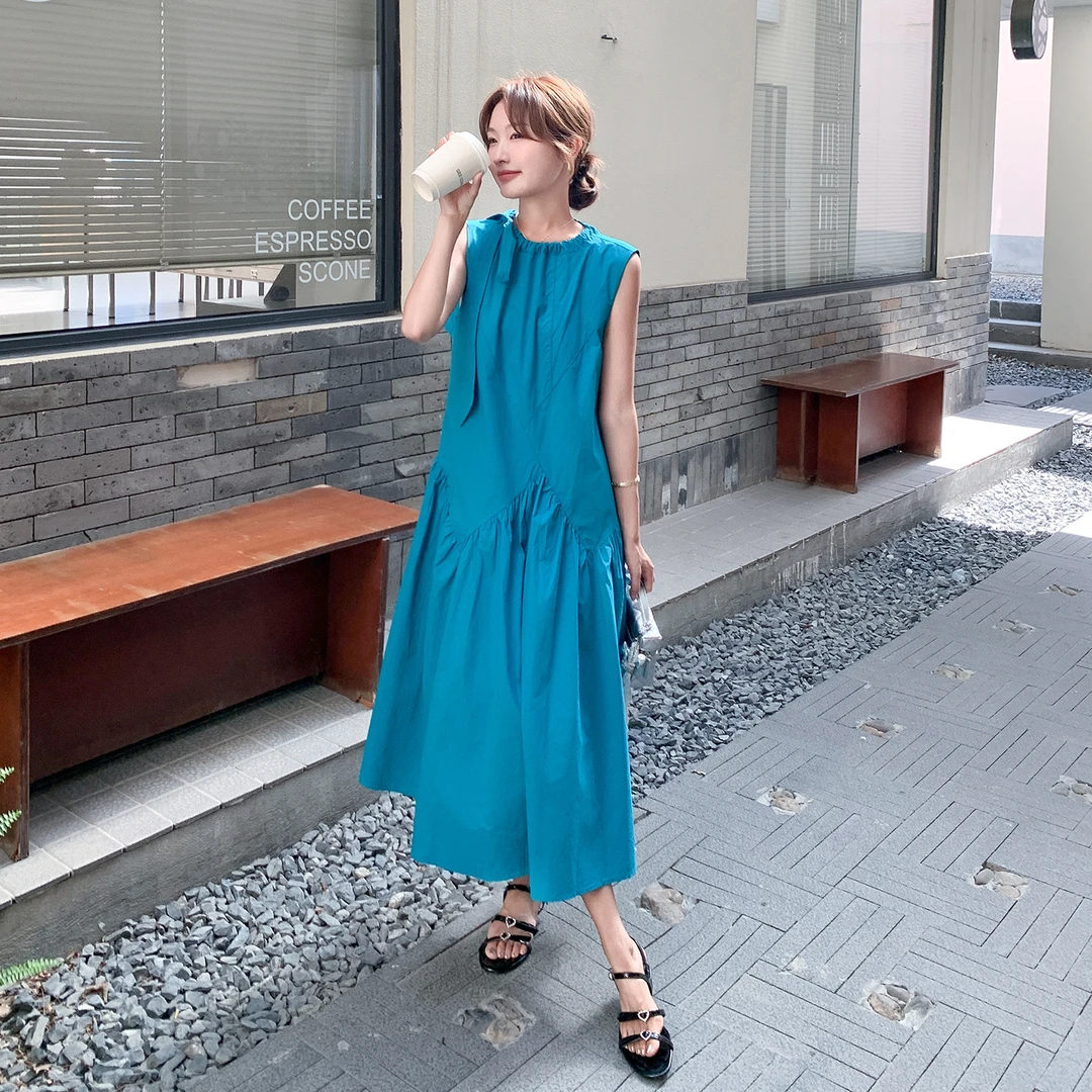 法式气质无袖连衣裙女2025年夏季新款时尚洋气收腰显瘦高级感长裙