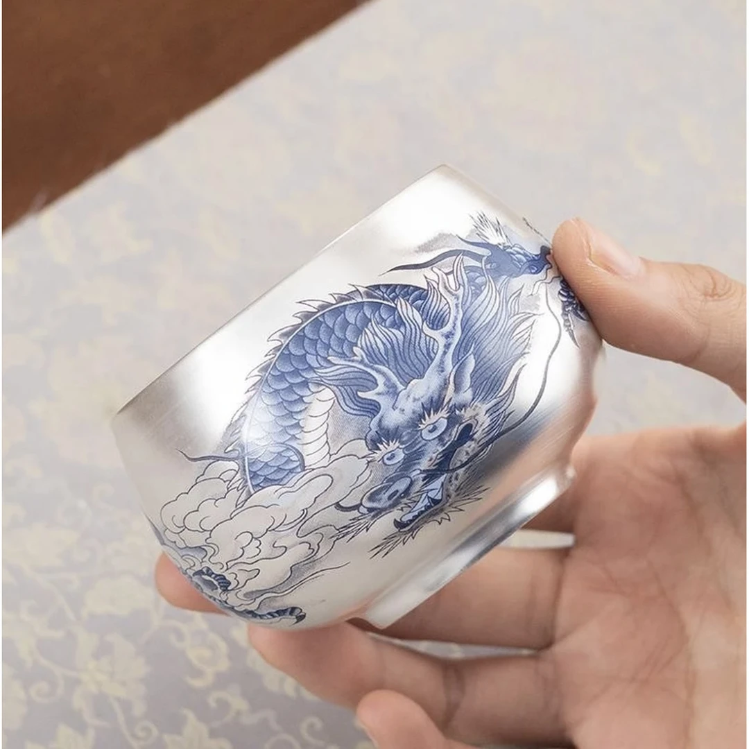 鎏银青龙禅定杯主人杯