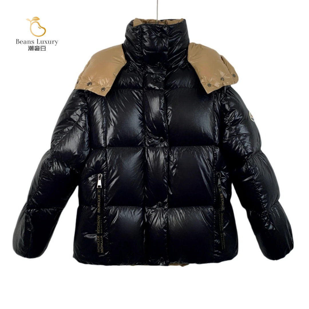 全新未使用 MONCLER 全潮奢豆 严选/黑色徽标贴饰羽绒服/H12872