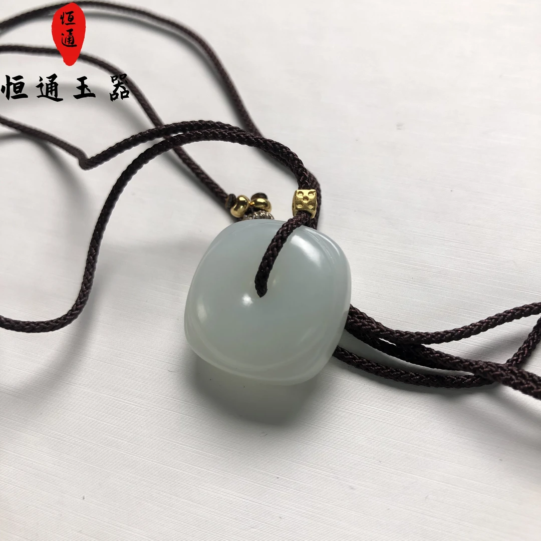 和田玉白玉吊坠规格约20*9mm-0f-1380