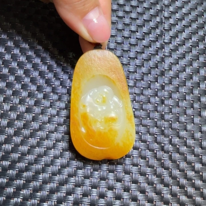 和田玉未镶嵌挂件财福双收