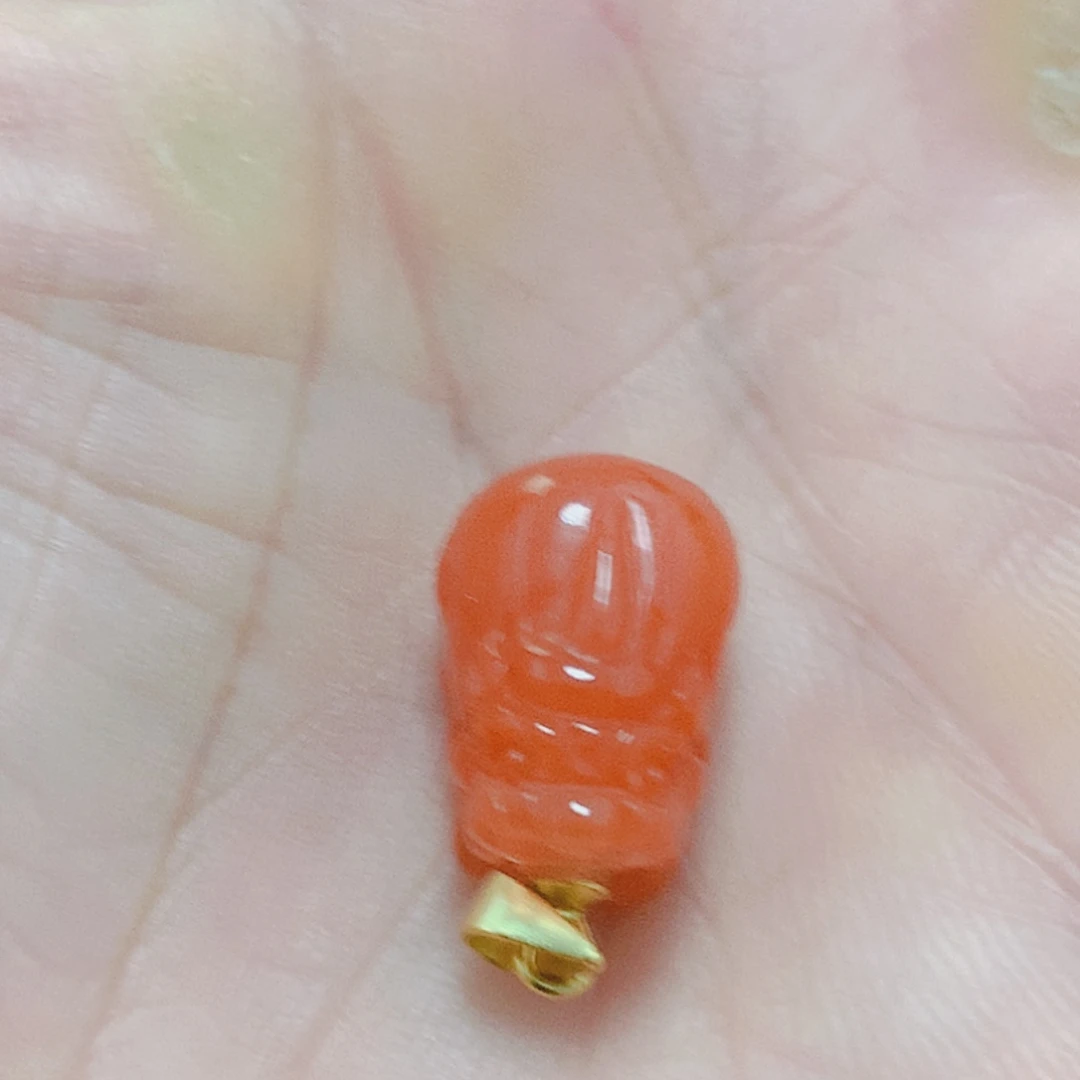 南红玛瑙银S925镶嵌吊坠(不含链)