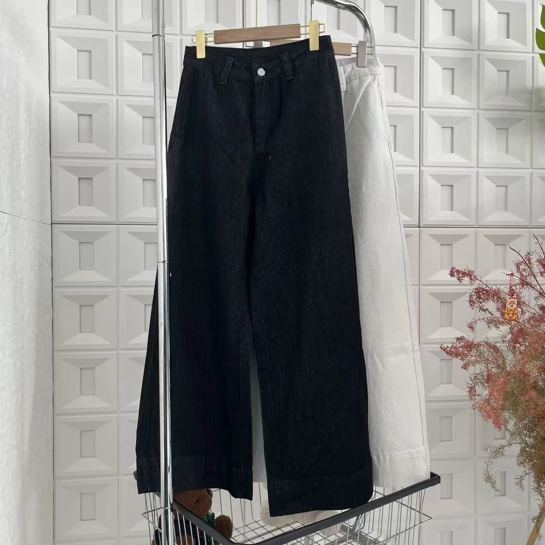 高腰遮肉显瘦宽脚口阔腿牛仔裤 TF-2504089