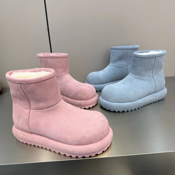 筒靴马卡龙糖果时尚雪地靴保暖女款彩色雪地靴韩版