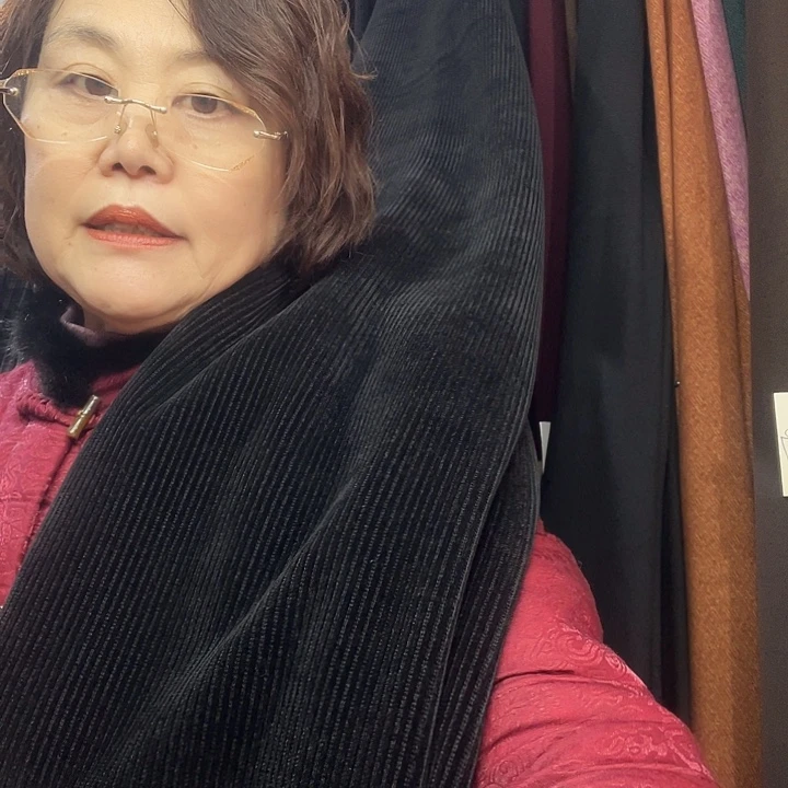 黑色条绒加绒2米面料