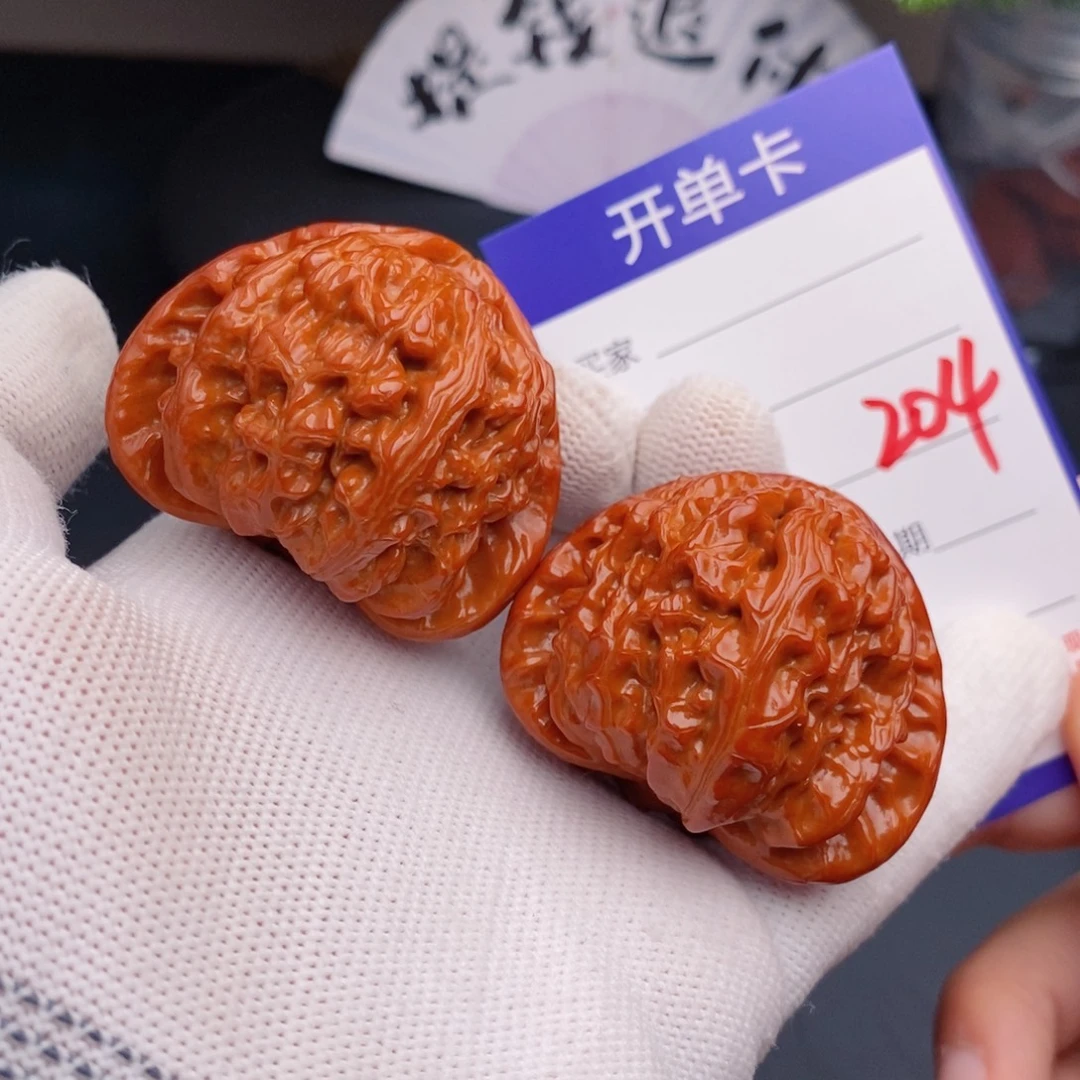 把件文玩核桃44三角白204