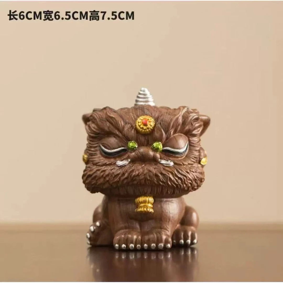 【央广甄瓷】木纹醒狮(闭眼款）