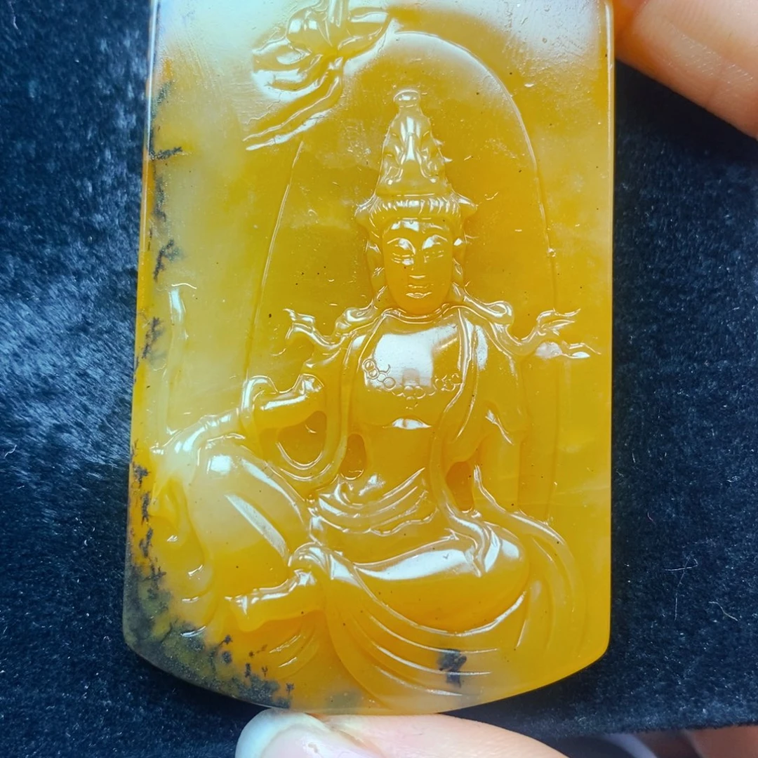 未镶嵌石英质玉（黄龙玉）吊坠(不含链)