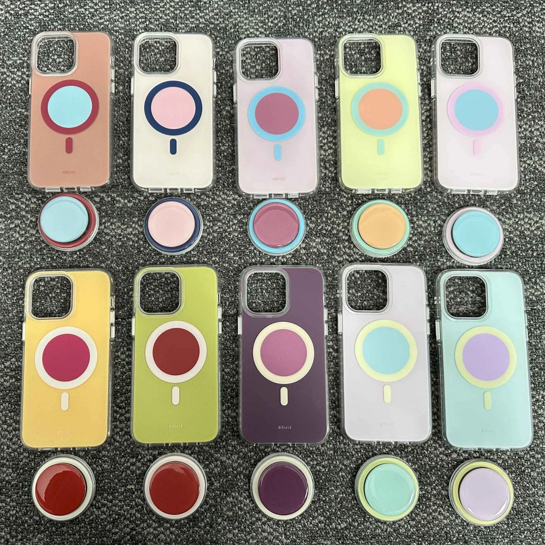 马卡龙情侣磁吸适用苹果17promax手机壳新款华为pura80防摔mate70