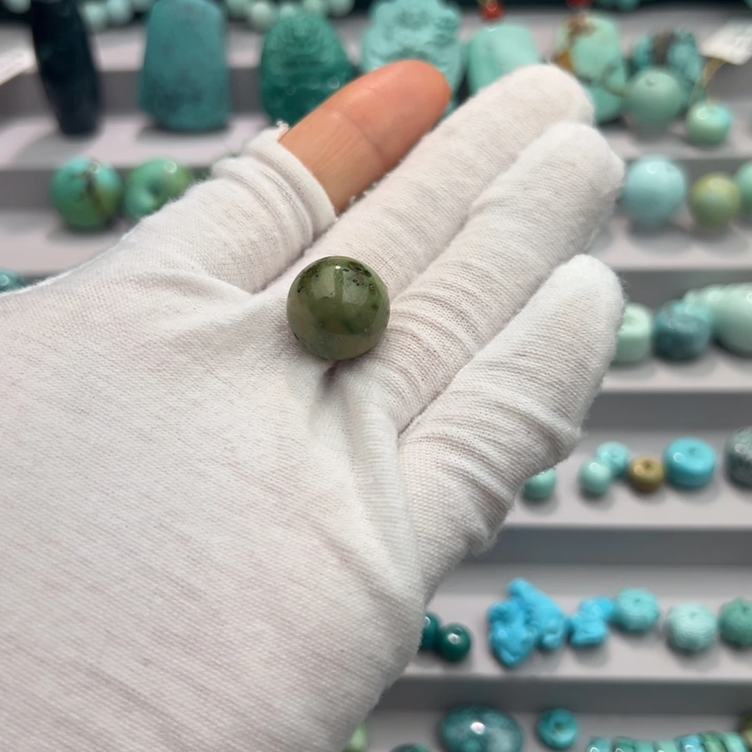 绿松石未镶嵌卡15圆珠