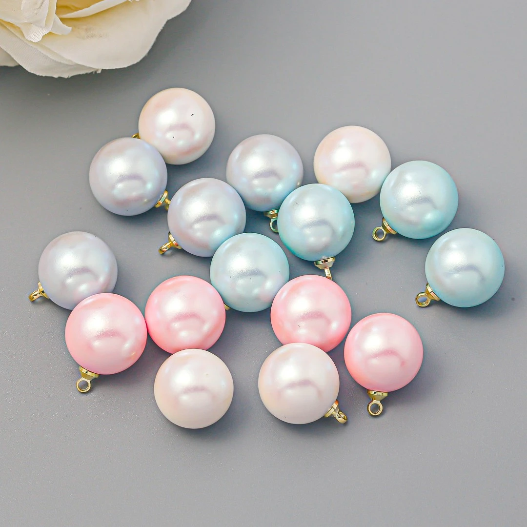 【海家】TD0019+Q029 炫彩珠1.5单孔圆珠14MM成品 时尚diy配饰