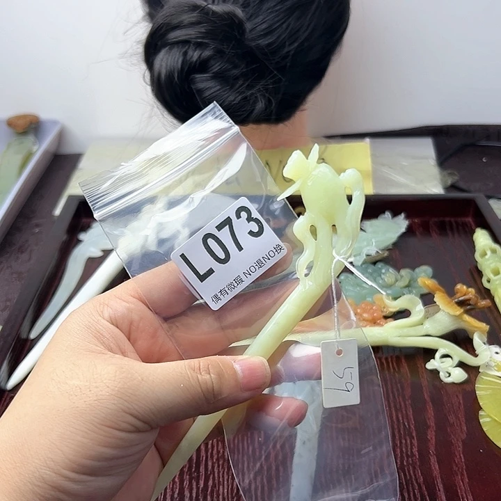 蛇纹石玉发饰合金@**?