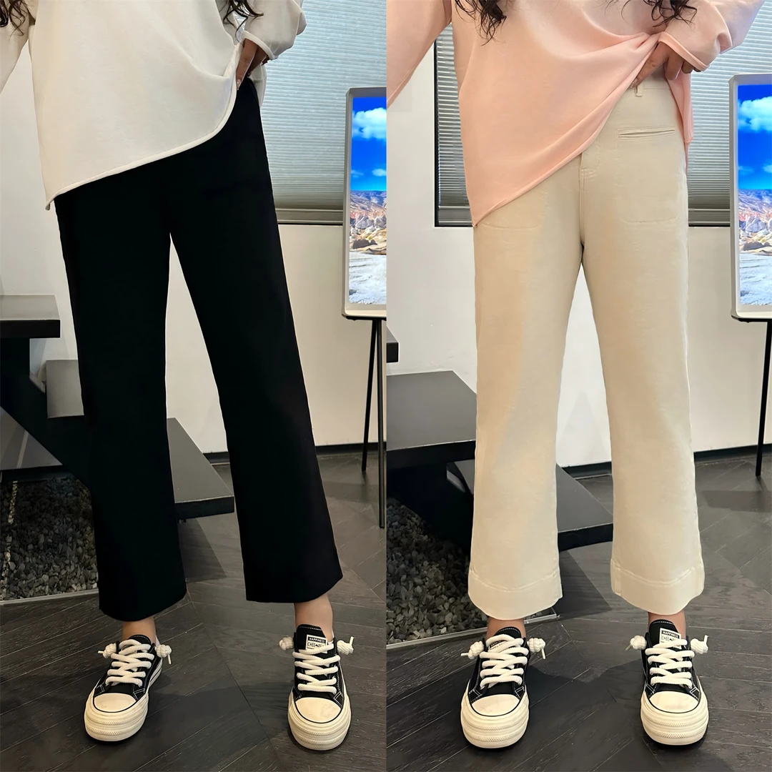 波莫瑞湾 / 腿精款九分弹力小直筒裤12139花契大码200斤胖mm显瘦