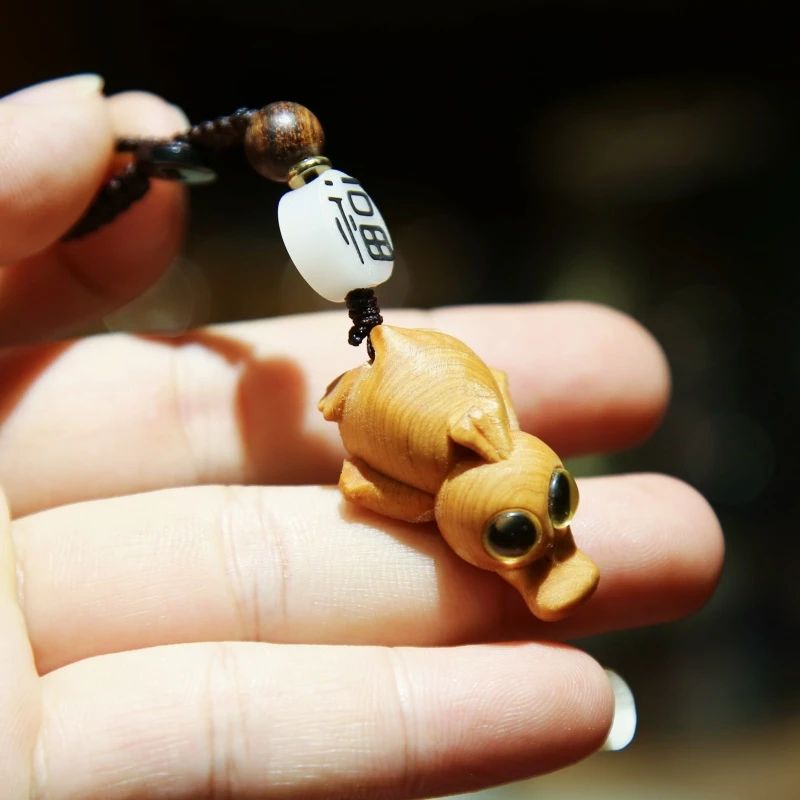 【德玉诚】柏木呆呆鸭/柏木雕刻手把件摆件手工艺品雕塑礼品挂件