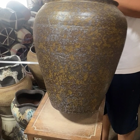 紫砂花盆口29高度45铁锈