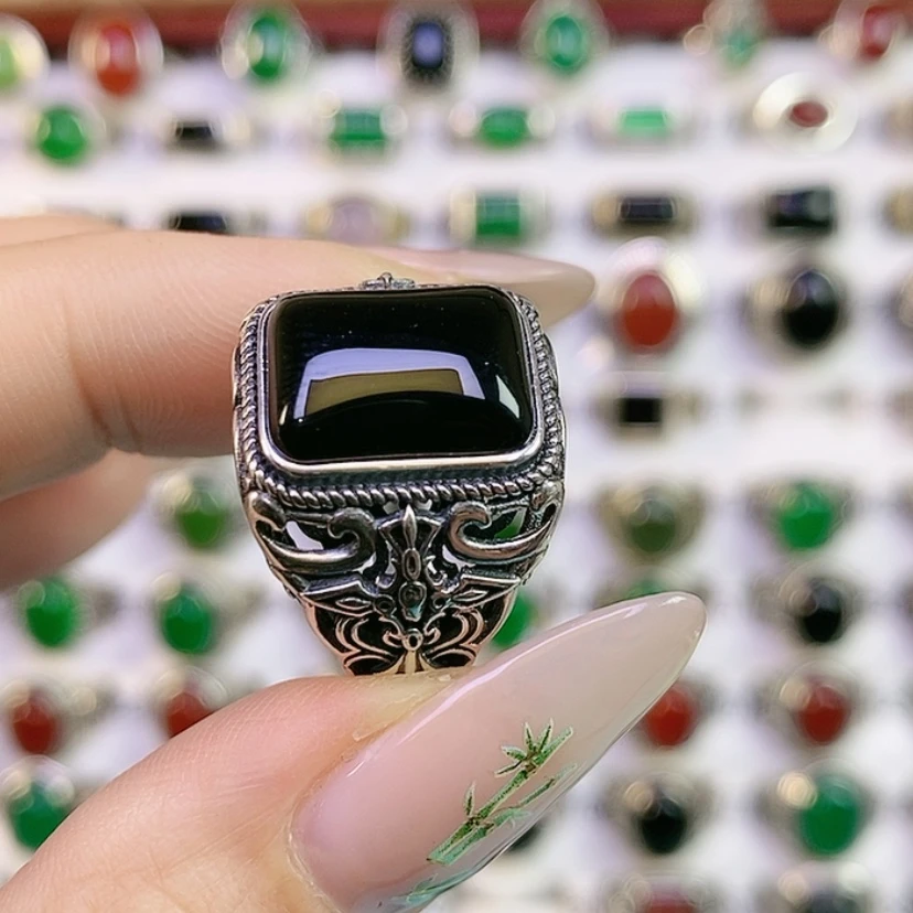 【闪购商品】银S925镶嵌戒指玛瑙/玉髓