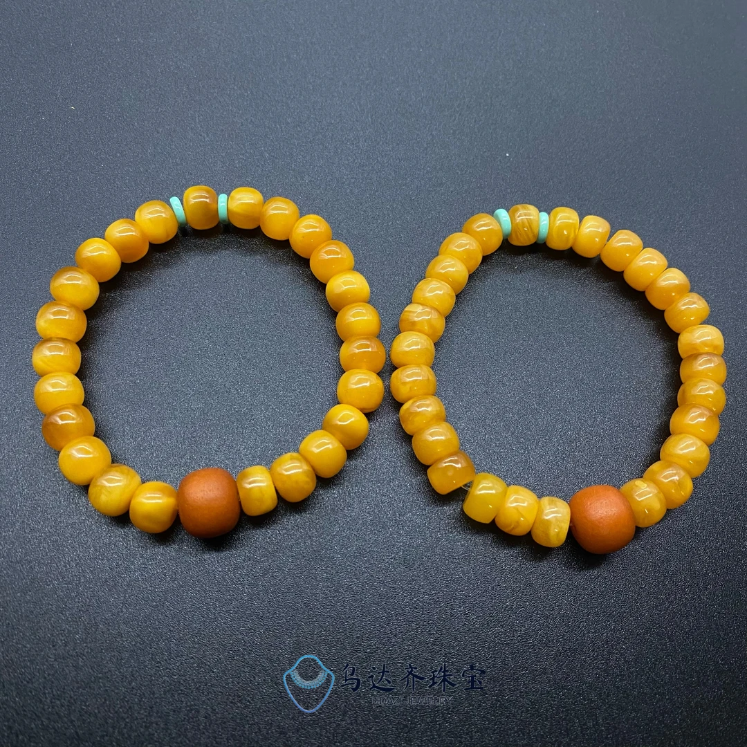 【乌达齐珠宝】8mm圆+11mm橘墩子老蜡老型手串@多样性只发其中一件