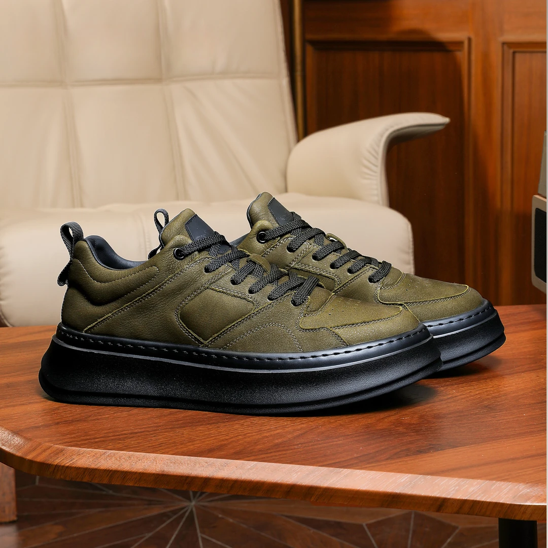 Louis Fordea/路易弗狄男士复古工装鞋真皮运动休闲鞋百搭时尚