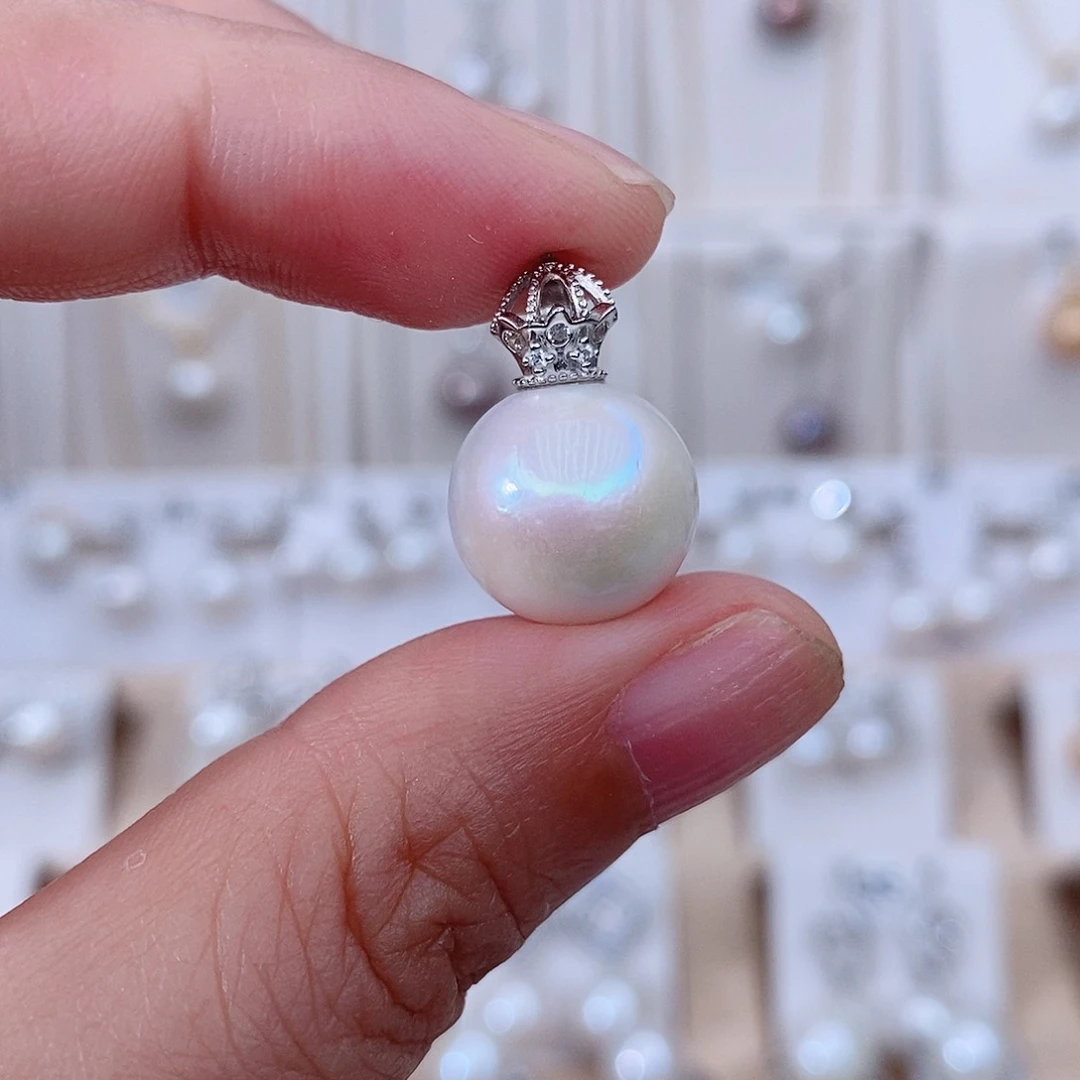 淡水珍珠银S925镶嵌颈饰