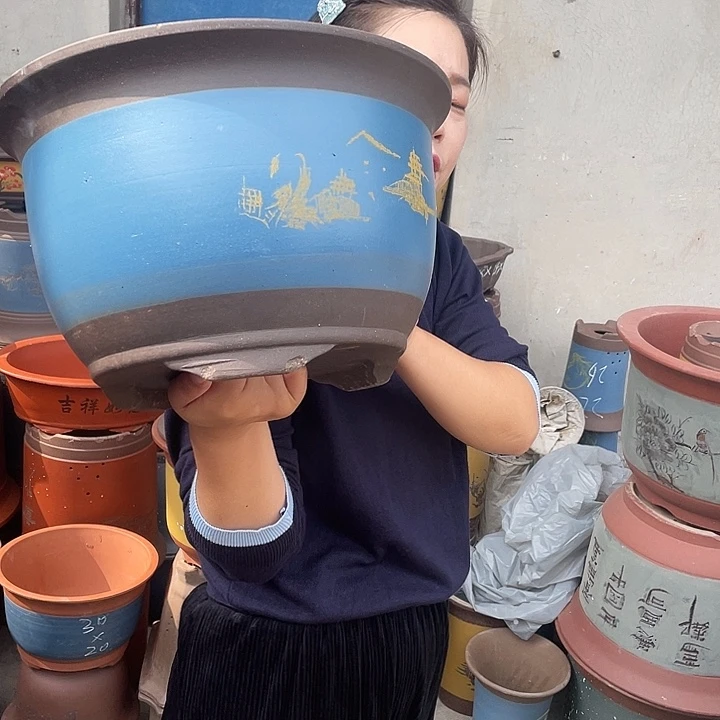 30蓝山水花盆紫砂花盆紫砂花盆紫砂