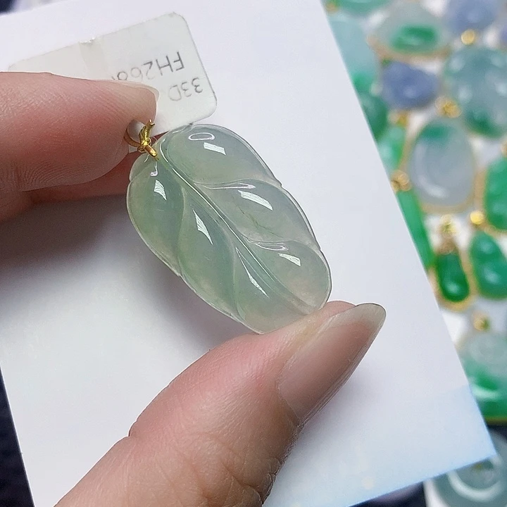 翡翠18K金镶嵌颈饰245777754