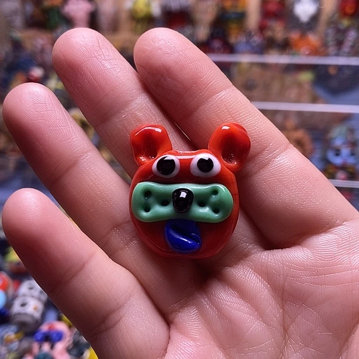 颈饰琉璃圆圆的小狗一个07