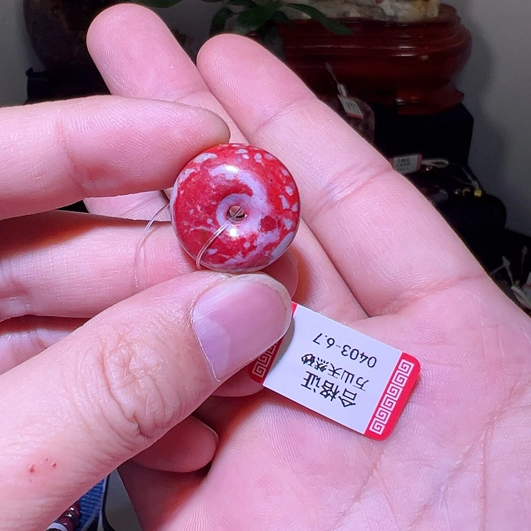 天然辰砂纯天然扣子