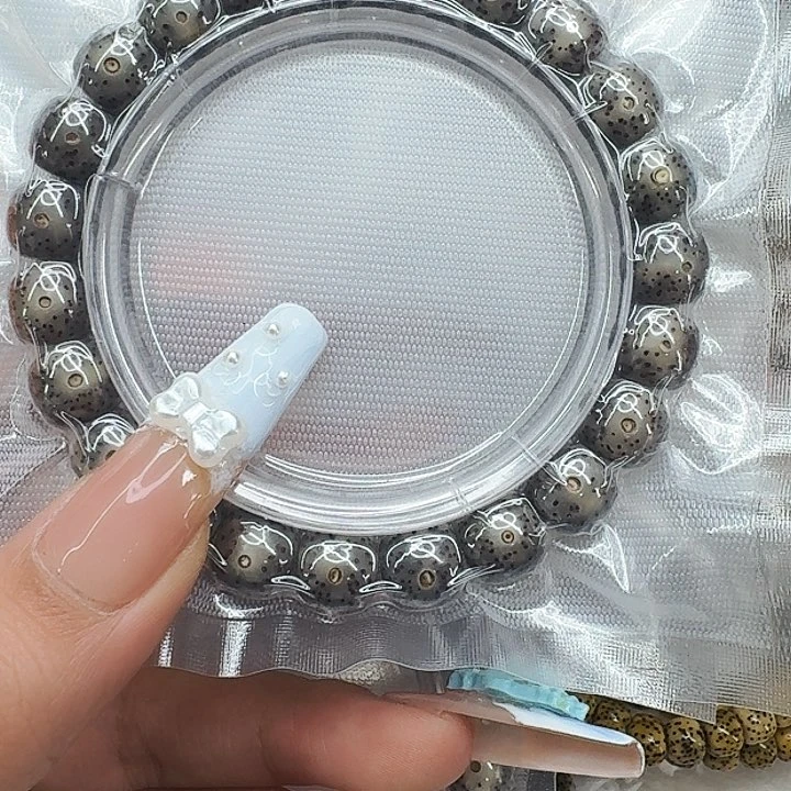 星月菩提手串341殿堂黑灰星月菩提10桶单圈