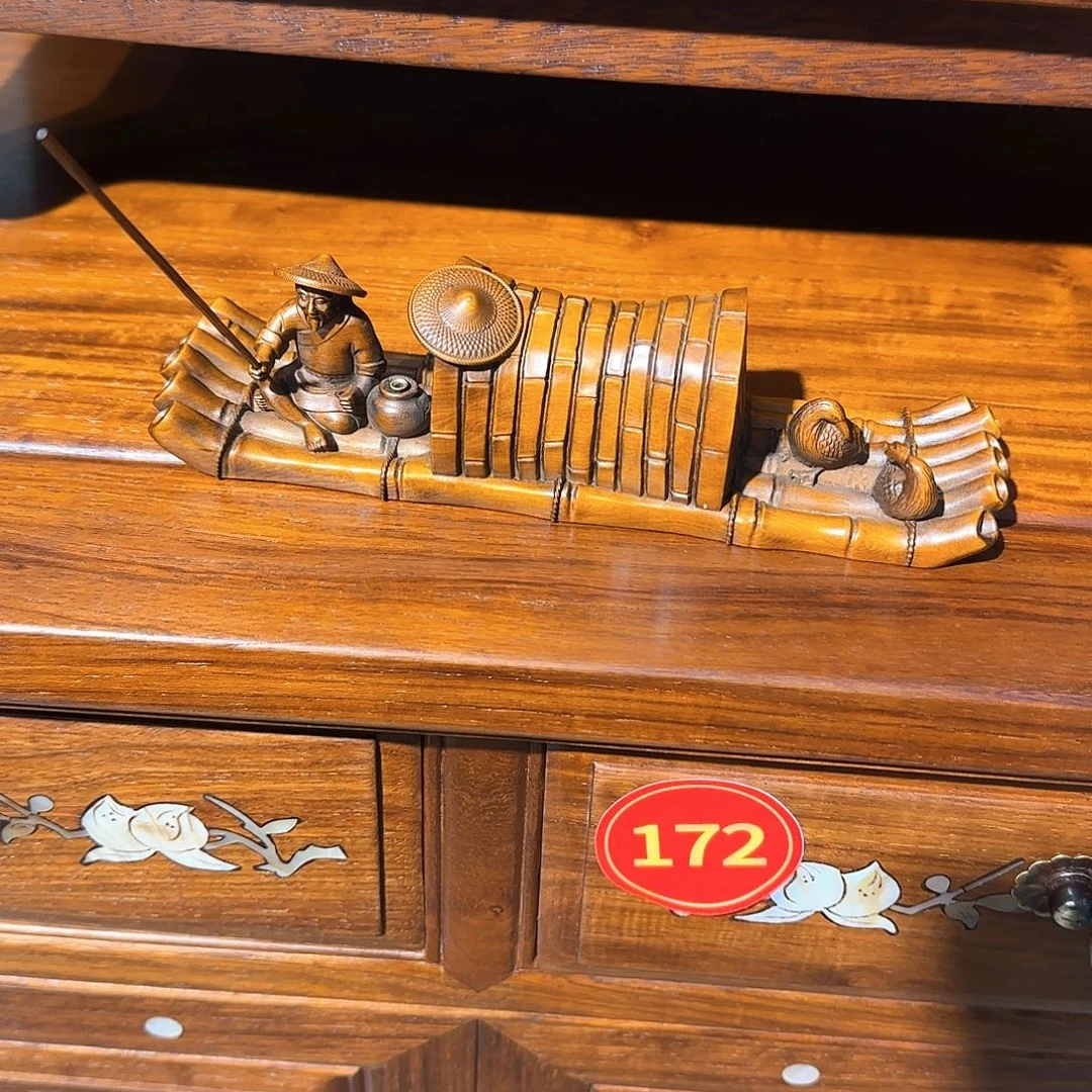 澜***风黄杨木渔船一个一个