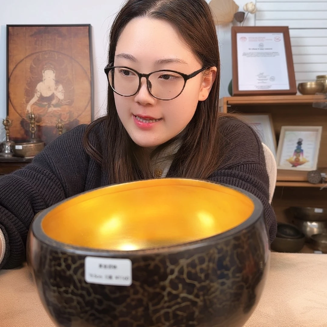 玥*紫金颂钵尼泊尔颂钵全套配件