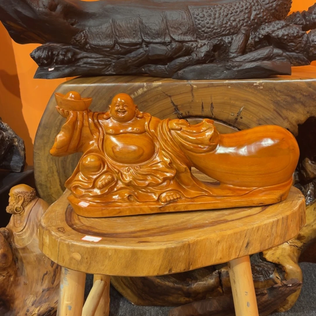 q***松香榧木香樟木 元宝布袋弥勒