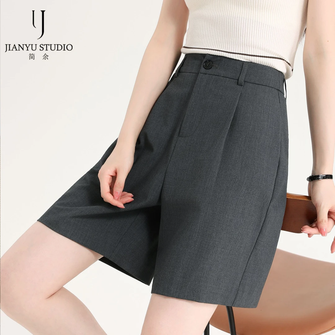 新款透气薄款夏季显瘦五分短裤高腰百搭通勤A版西装短裤