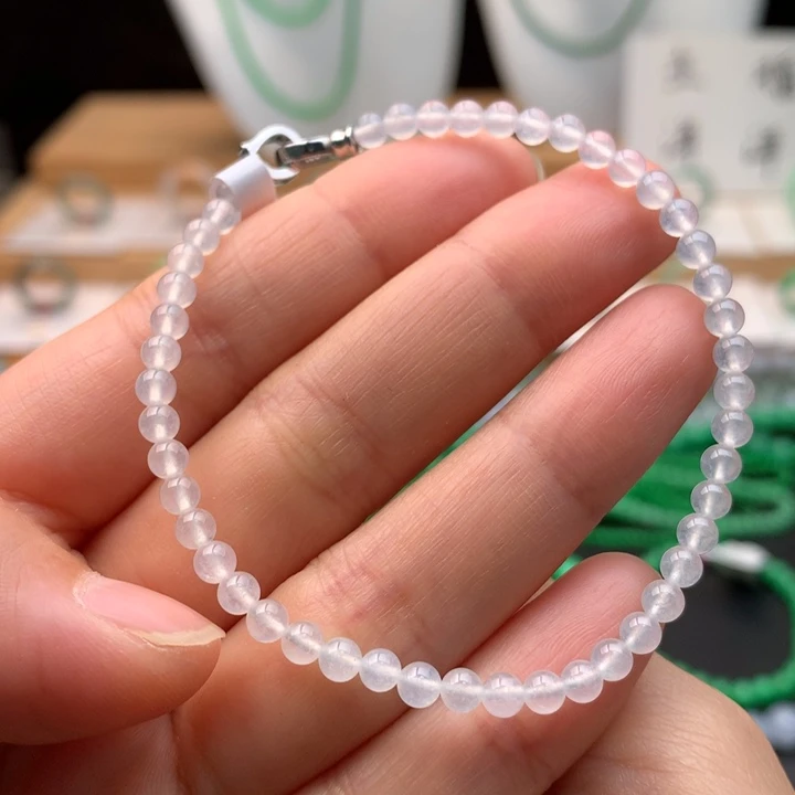 翡翠未镶嵌手链天然缅甸A货翡翠 卡3.6mm