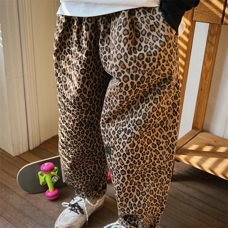 【一彩妈】25新款 儿童豹纹气球裤 时尚女童男童百搭外穿宽松休闲裤