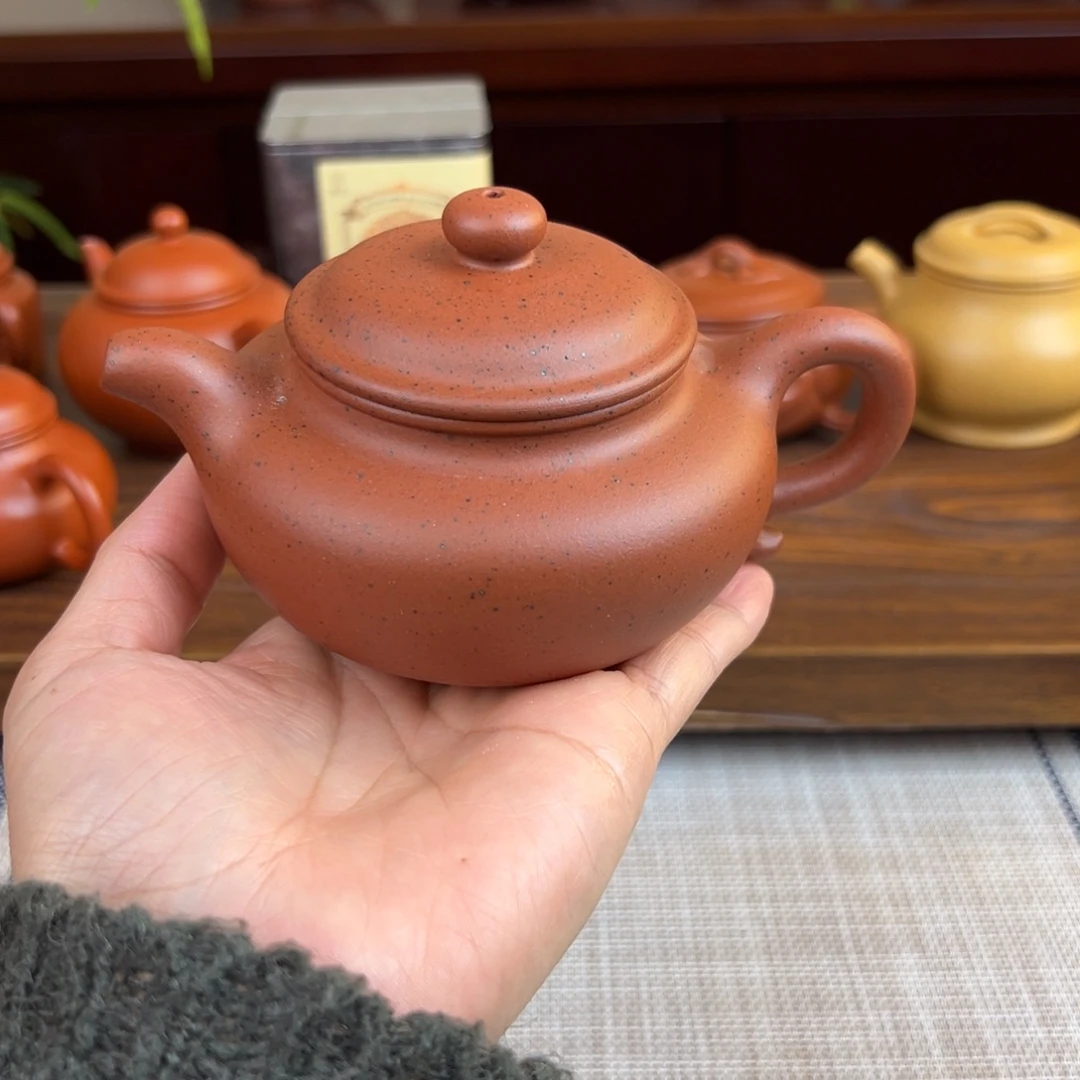 相***缘茶壶紫砂大红泥仿古全手220cc