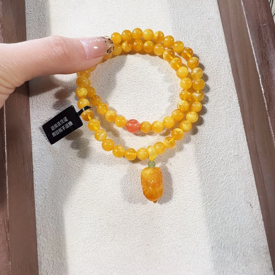 蜜蜡未镶嵌手链蜜蜡6.7mm