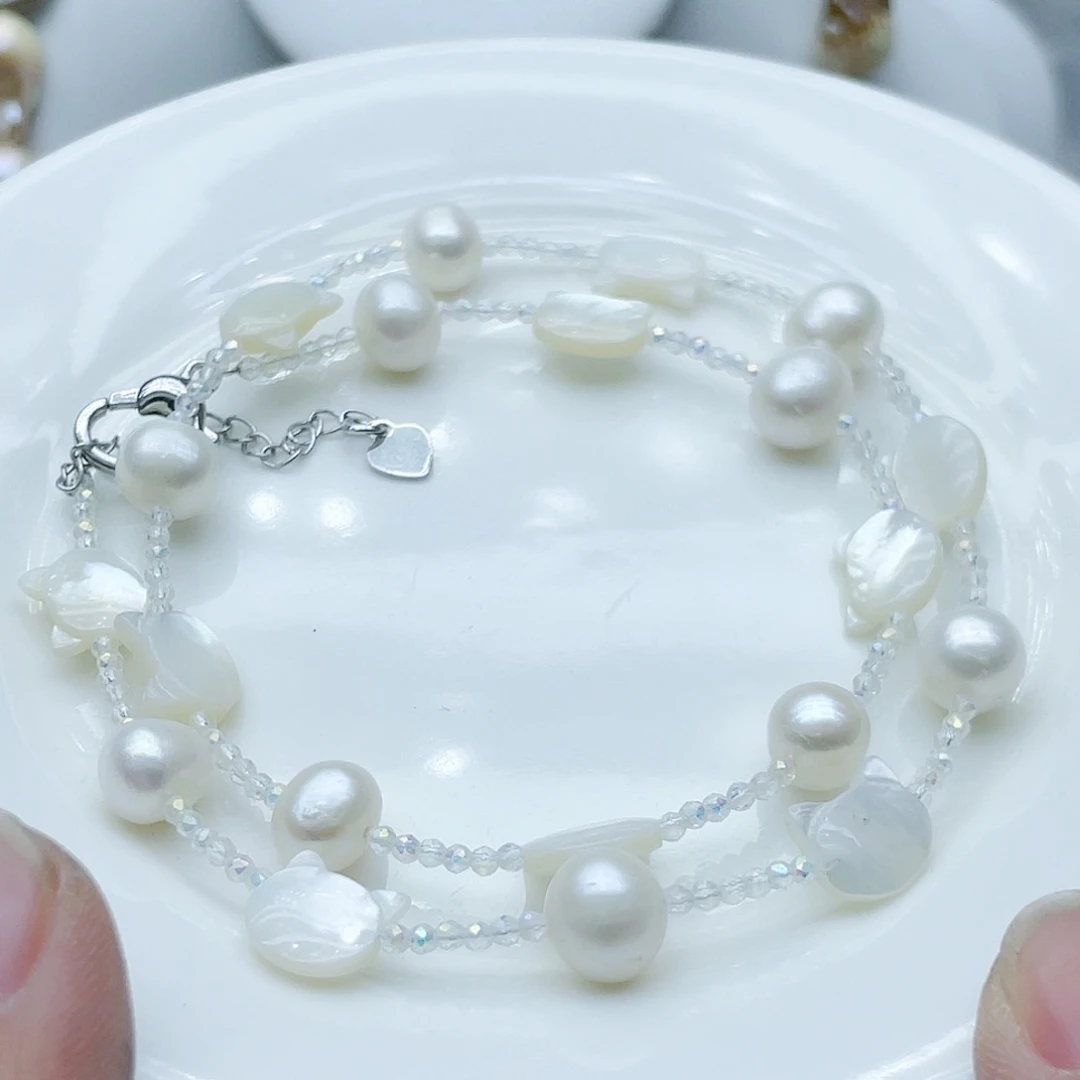 淡水珍珠颈饰钛钢