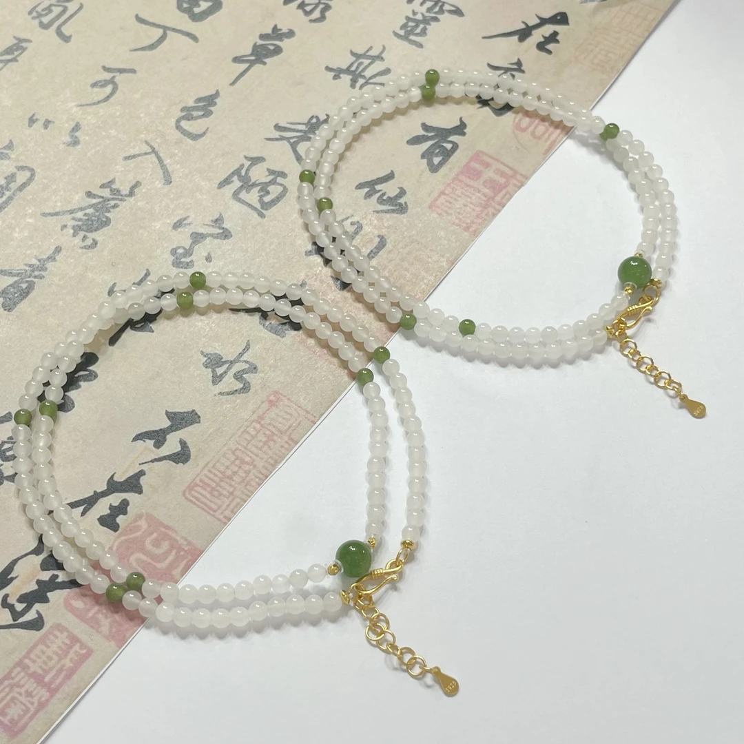 【小宝珠宝】26 T73998-和田玉DIY项链-多样性发其一-3.5mm