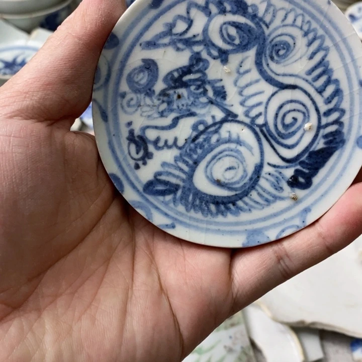瓷片现代瓷器青花瓷片